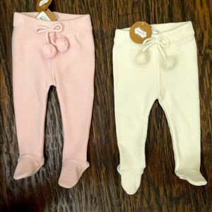 NWT  Mud Pie 0-3 months girls footie sweater pants